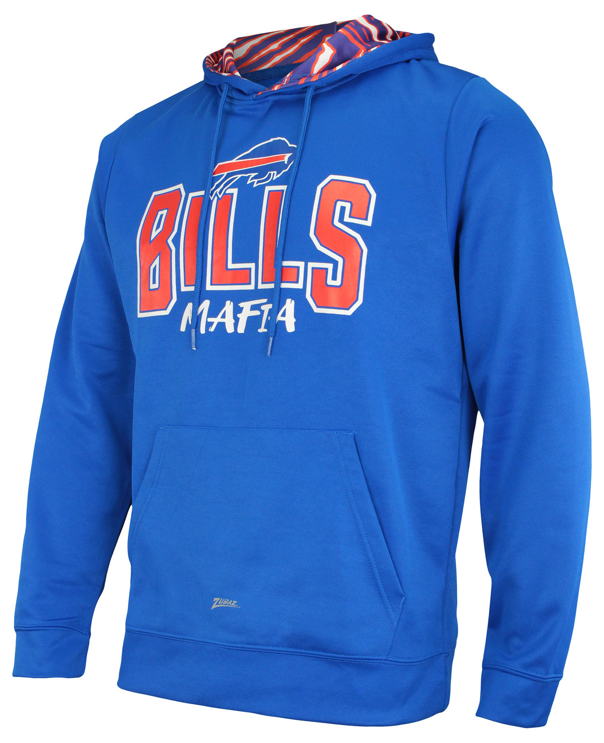 Zubaz NFL BUFFALO BILLS ROYAL BLUE HOOD W/ ROYAL/RED ZEBRA HOOD LINER & BILLS MAFIA GRAPHIC - Official NFL Bills Zubaz Appare