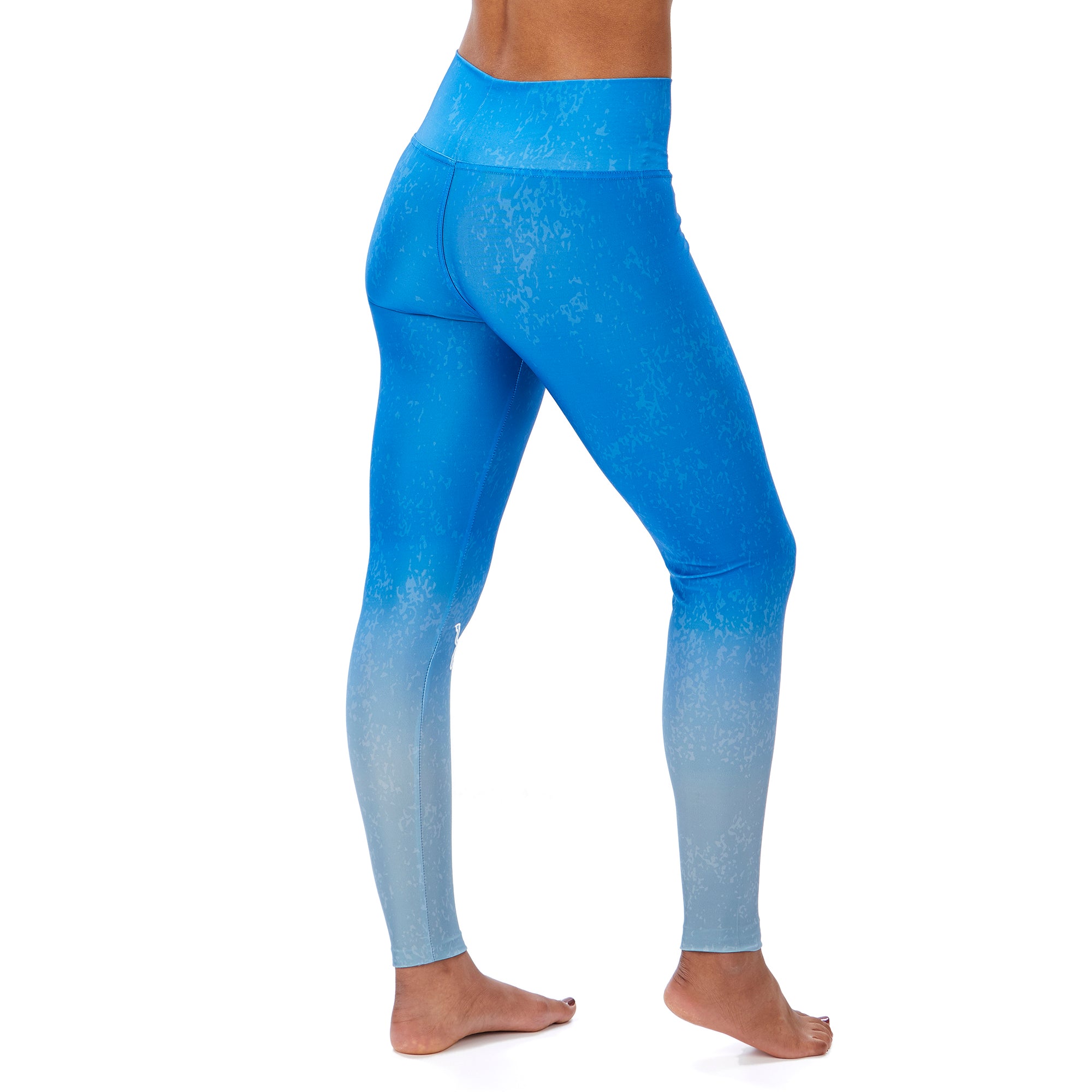 Zubaz NFL WOMENS DETROIT LIONS RSTRM BLUE/SILVER DISTRESSED GRADIENT LEGGING Extra Small