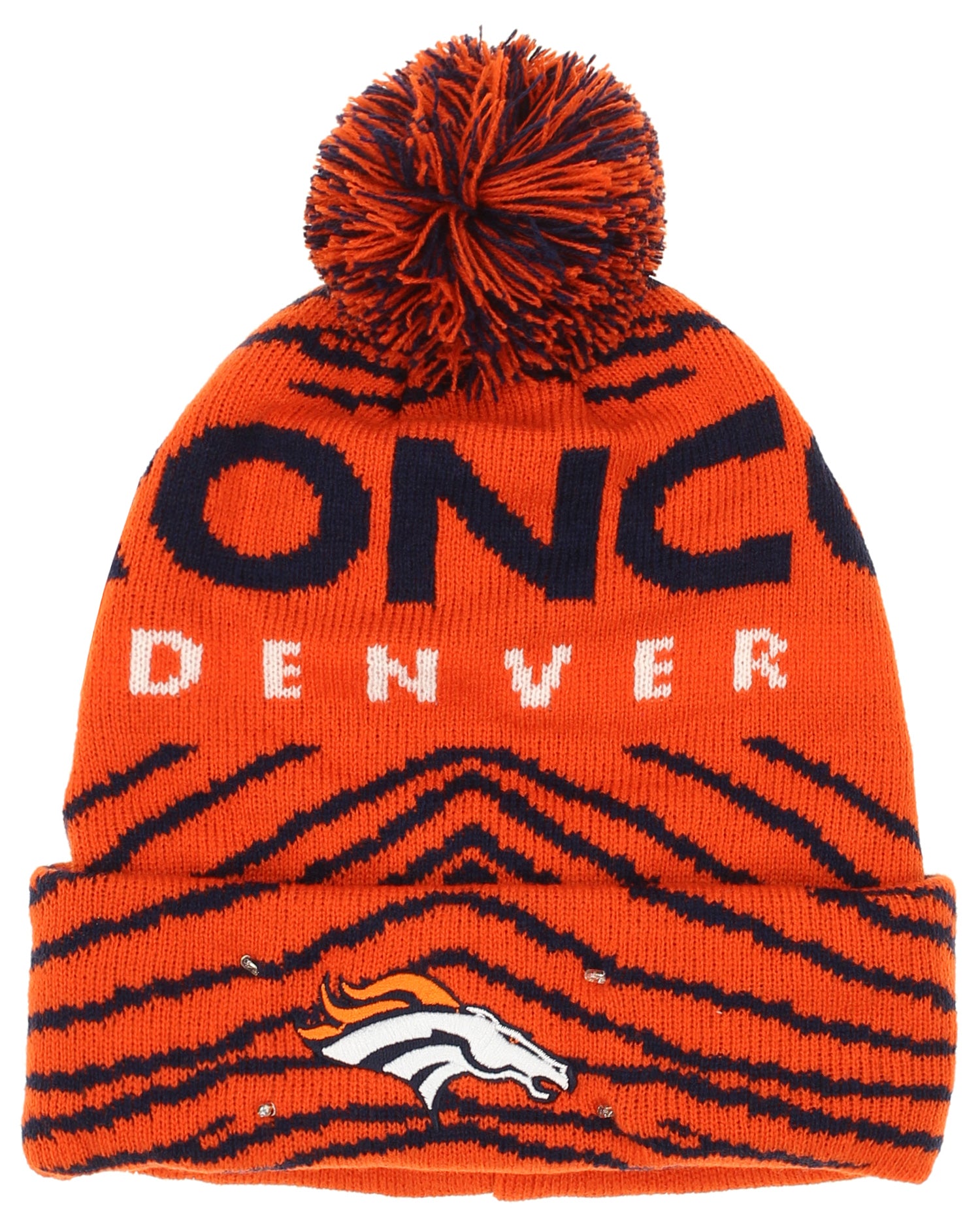 FOCO X Zubaz NFL Collab 3 Pack Glove Scarf & Hat Outdoor Winter Set, Denver Broncos