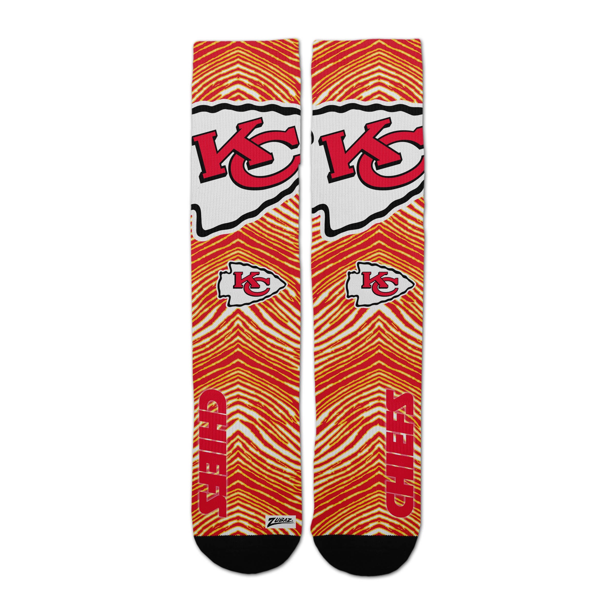 Zubaz By For Bare Feet NFL Zubified Adult and Youth Dress Socks, Kansas City Chiefs, One Size