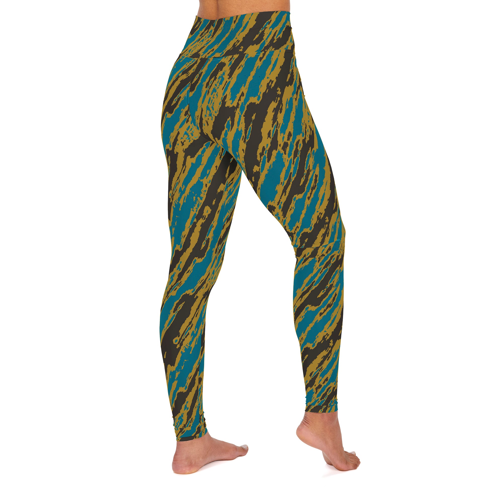 Zubaz NFL Women's Jacksonville Jaguars Diagonal Streak Leggings