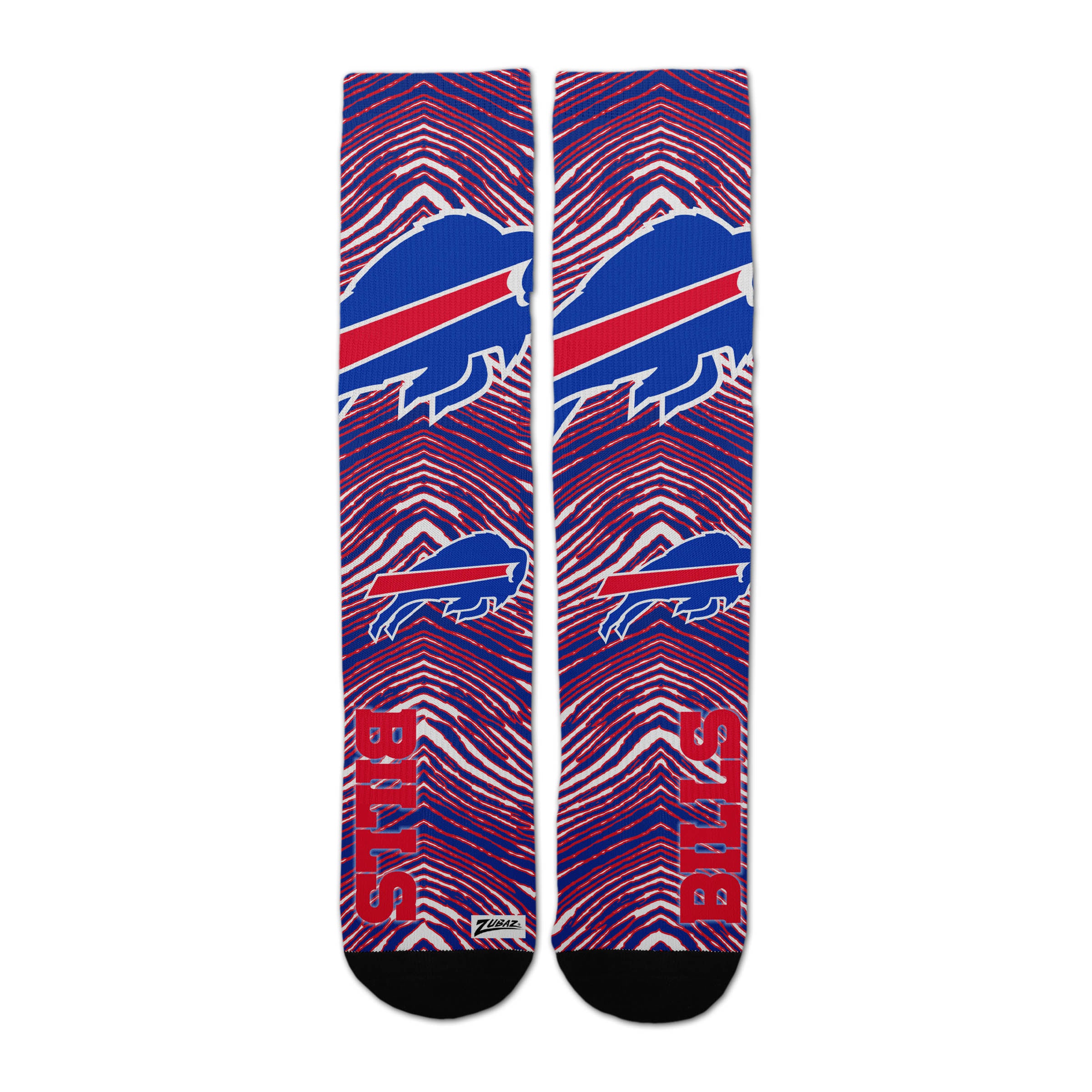 Zubaz By For Bare Feet NFL Zubified Adult and Youth Dress Socks, Buffalo Bills, Large