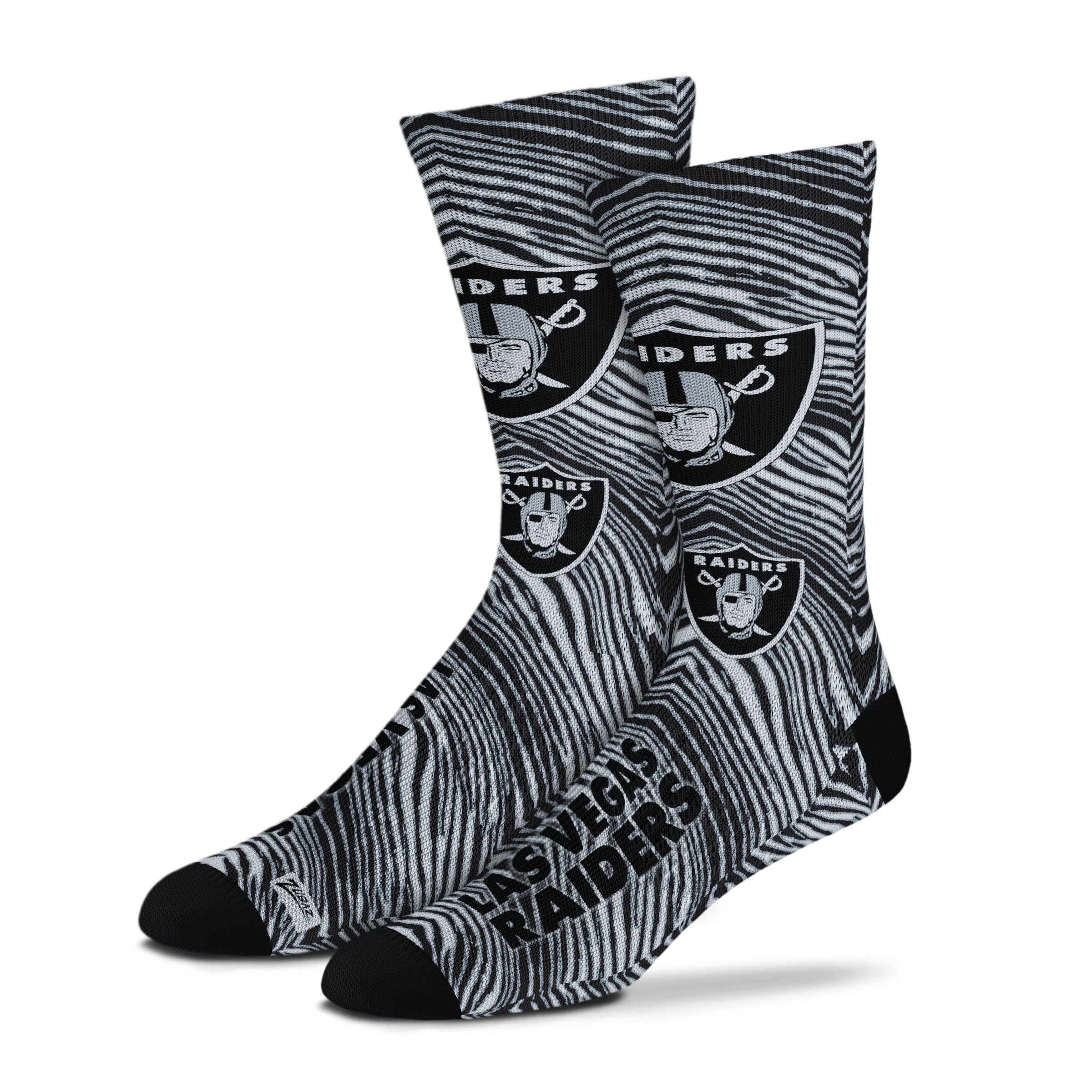 Zubaz By For Bare Feet NFL Zubified Adult and Youth Dress Socks, Las Vegas Raiders, One Size