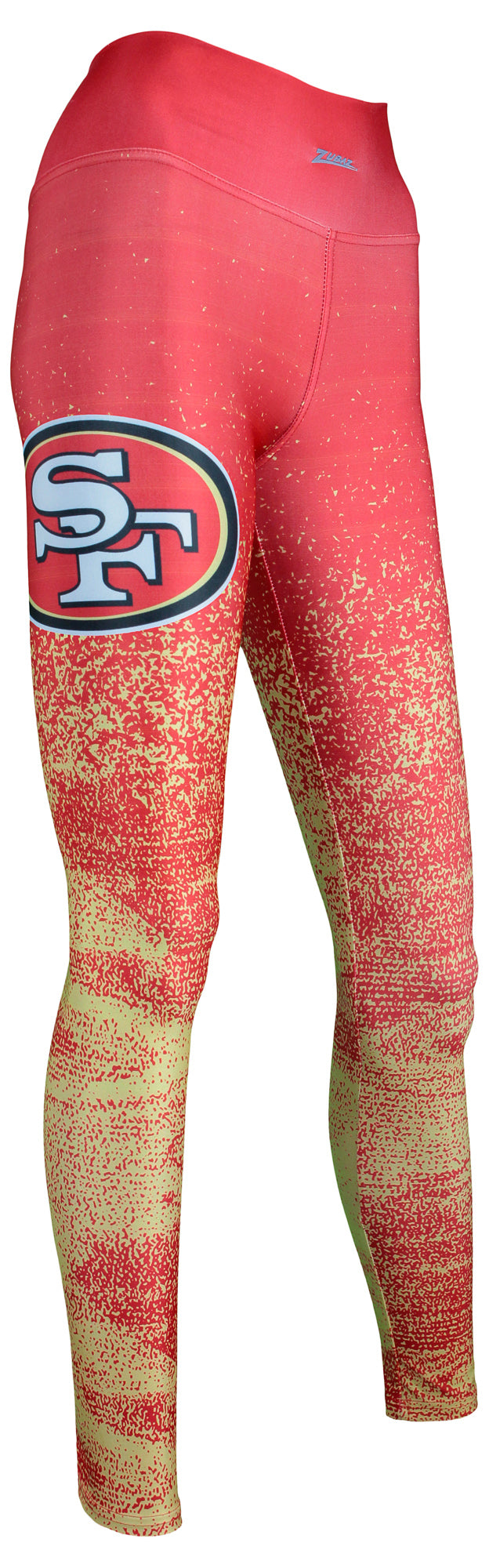 Zubaz NFL Women's SAN FRANCISCO 49ERS SCARLET/TAN STATIC FADE LEGGING XS
