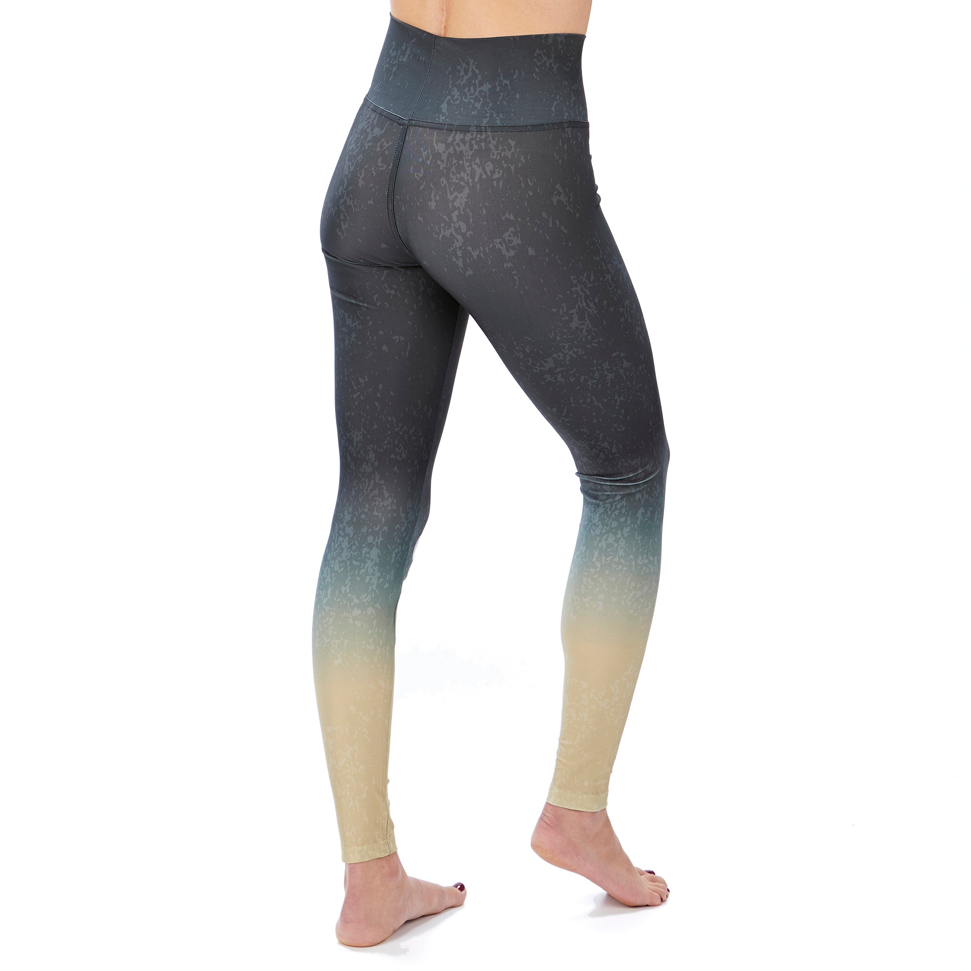 Zubaz Women's NFL NEW ORLEANS SAINTS BLACK/BURN GOLD DISTRESSED GRADIENT LEGGING SM