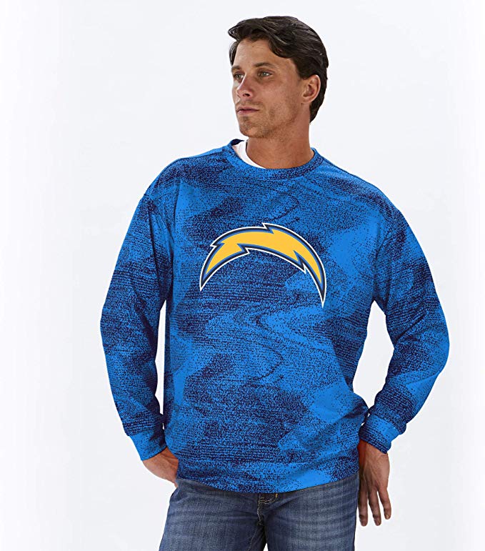 Zubaz NFL Football Men's Los Angeles Chargers Static Crew Neck Sweatshirt