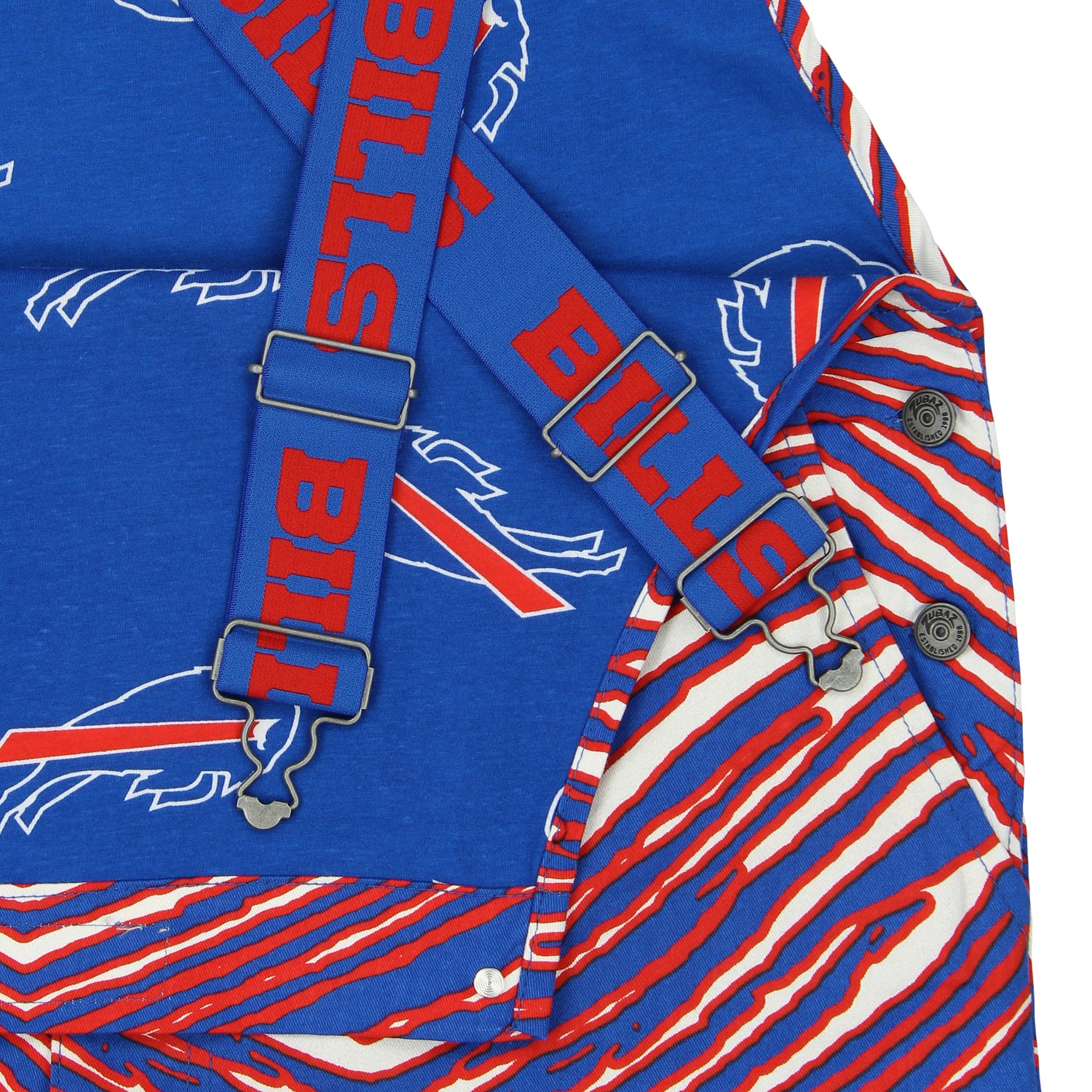 Zubaz NFL Men's Buffalo Bills Zebra Printed Team Bib Overalls