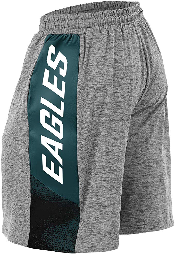 Zubaz NFL Football Mens Philadelphia Eagles Gray Space Dye Shorts