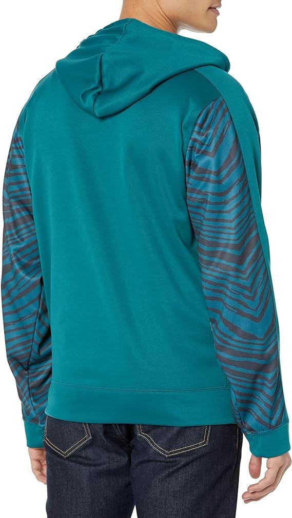 Zubaz Men's Philadelphia Eagles Team Color Zebra Accent Full Zip Hoodie