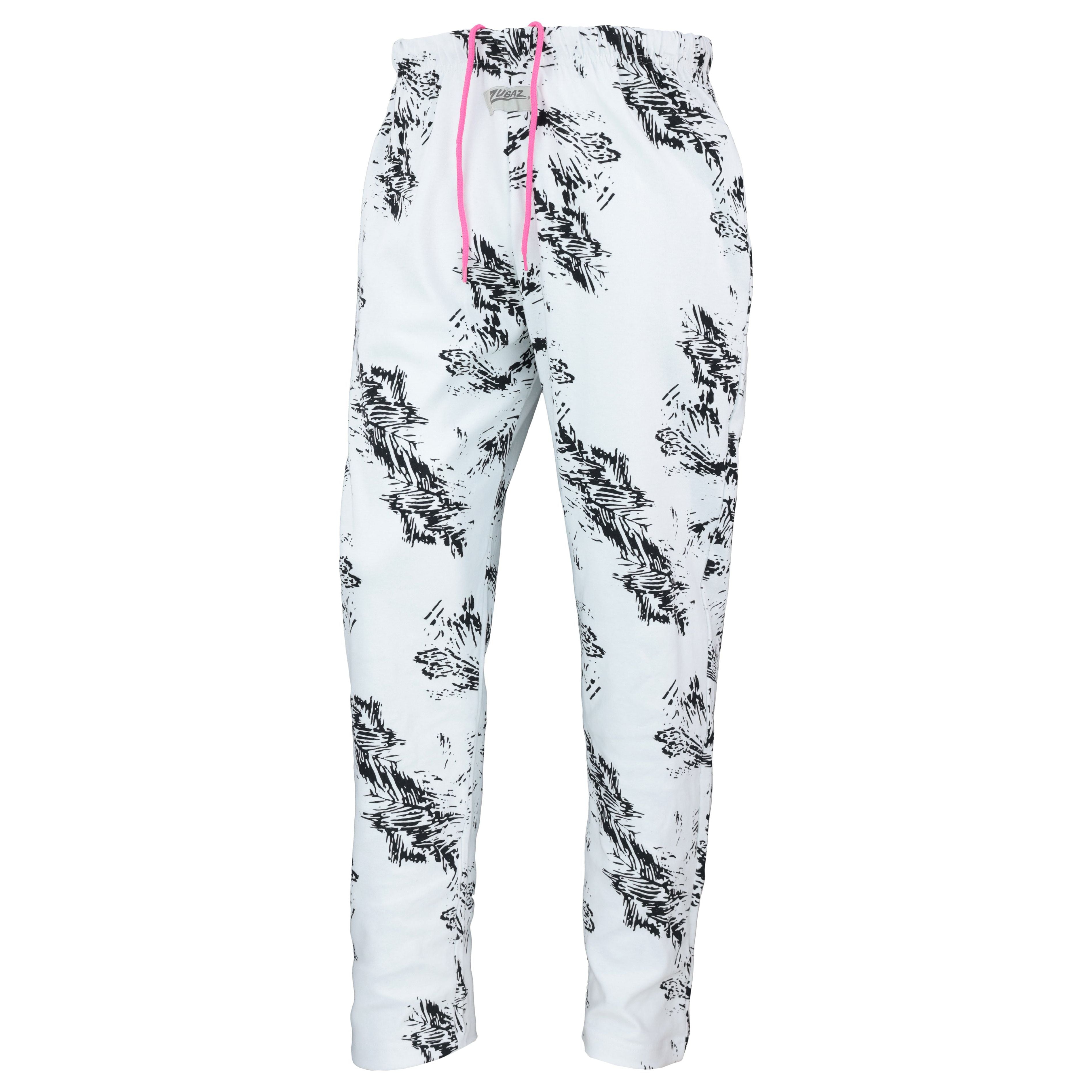 Zubaz 88 Men's The Original Pants - BLACK/WHITE FERN