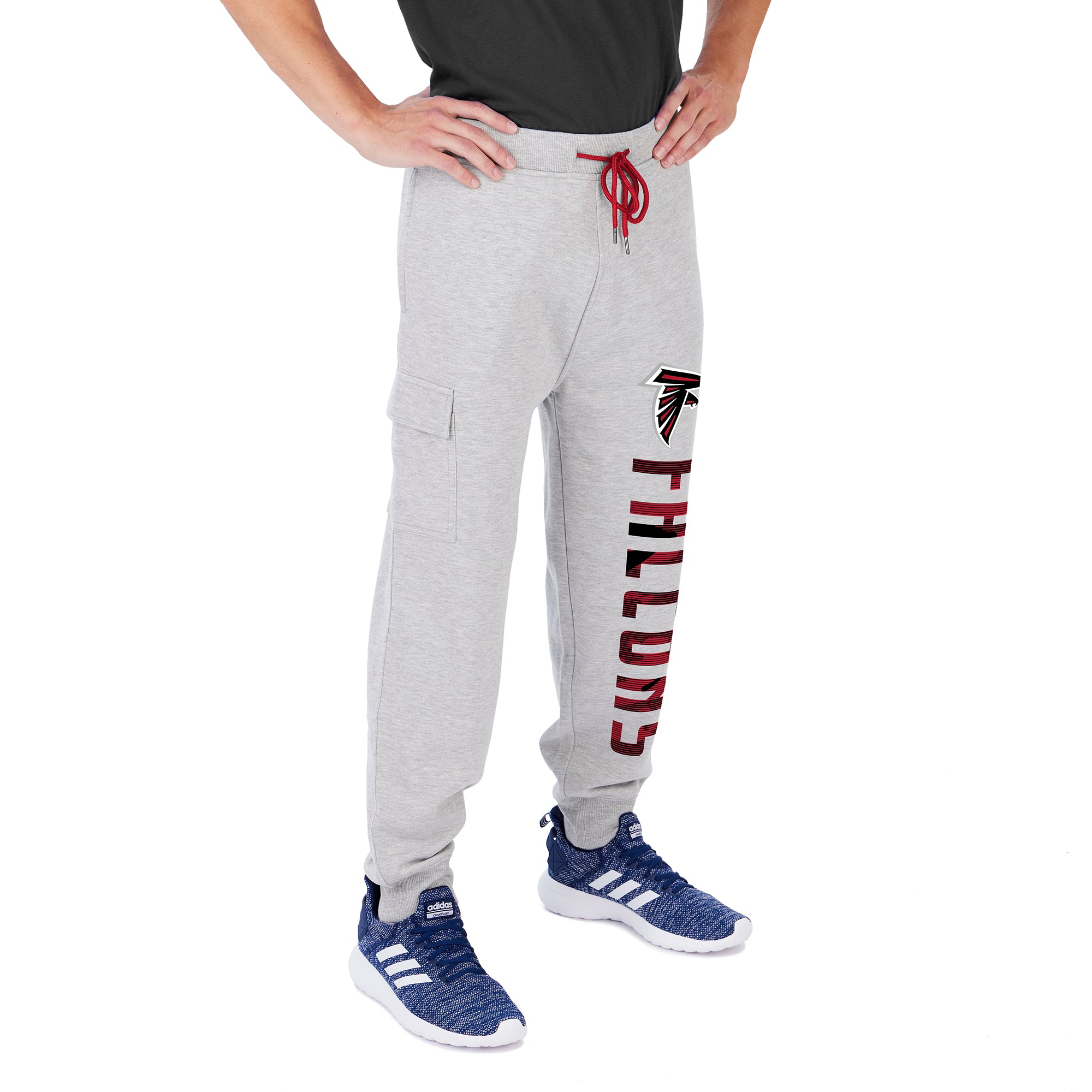 Zubaz Men's NFL Atlanta Falcons Heather Gray Cargo Sweatpants