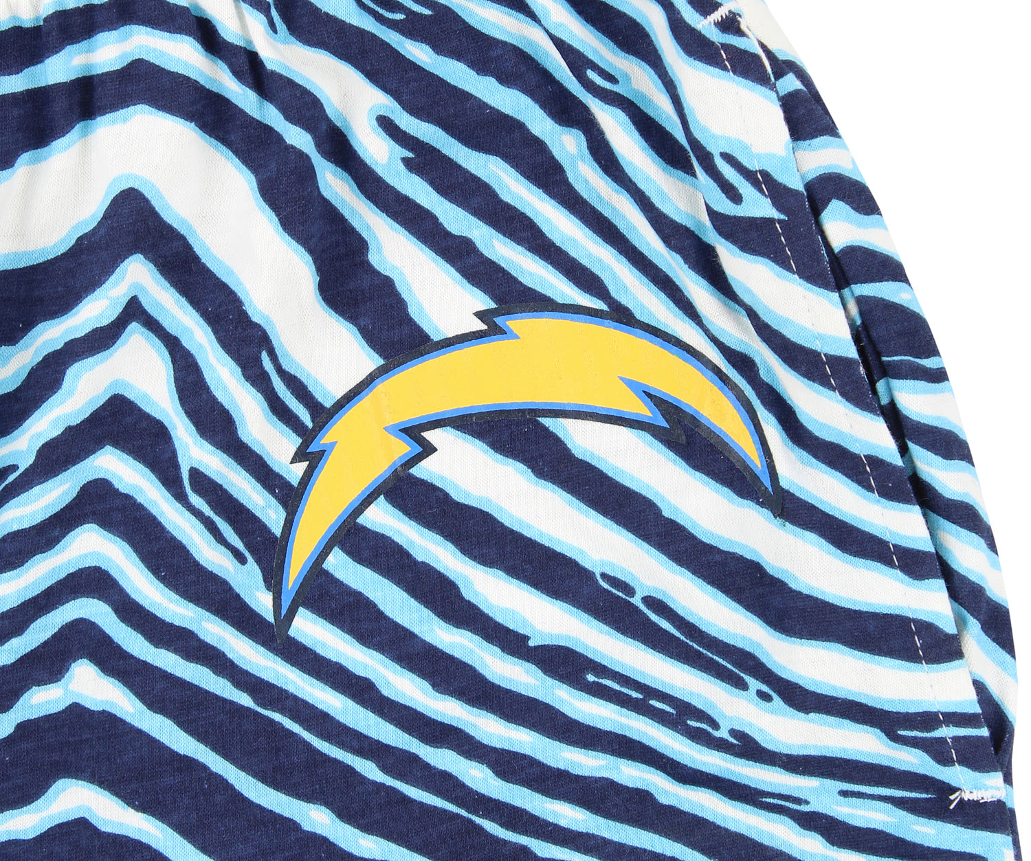 Zubaz Men's LOS ANGELES CHARGERS NAVY/LIGHT BLUE ZEBRA PANT LEFT HIP L