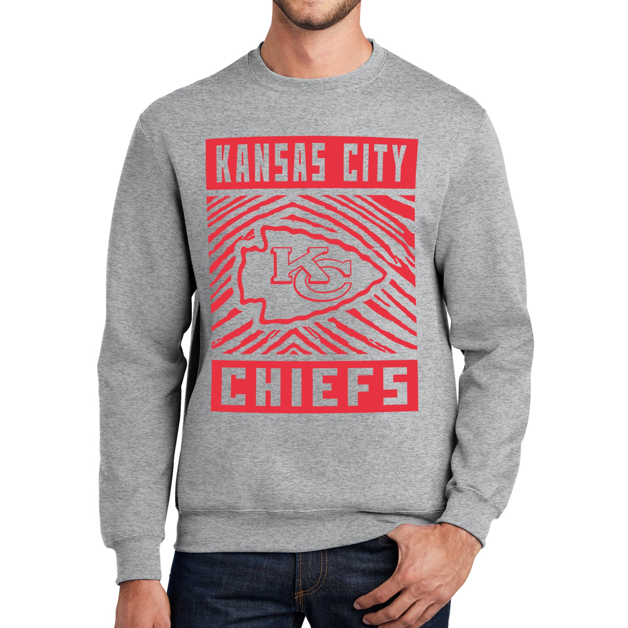 Zubaz NFL Men's Crewneck Sweatshirt With Zebra Graphic, Kansas City Chiefs