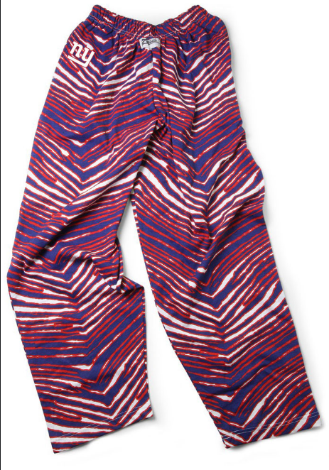 Zubaz NFL Men's New York Giants Classic Zebra Print Team Logo Pants