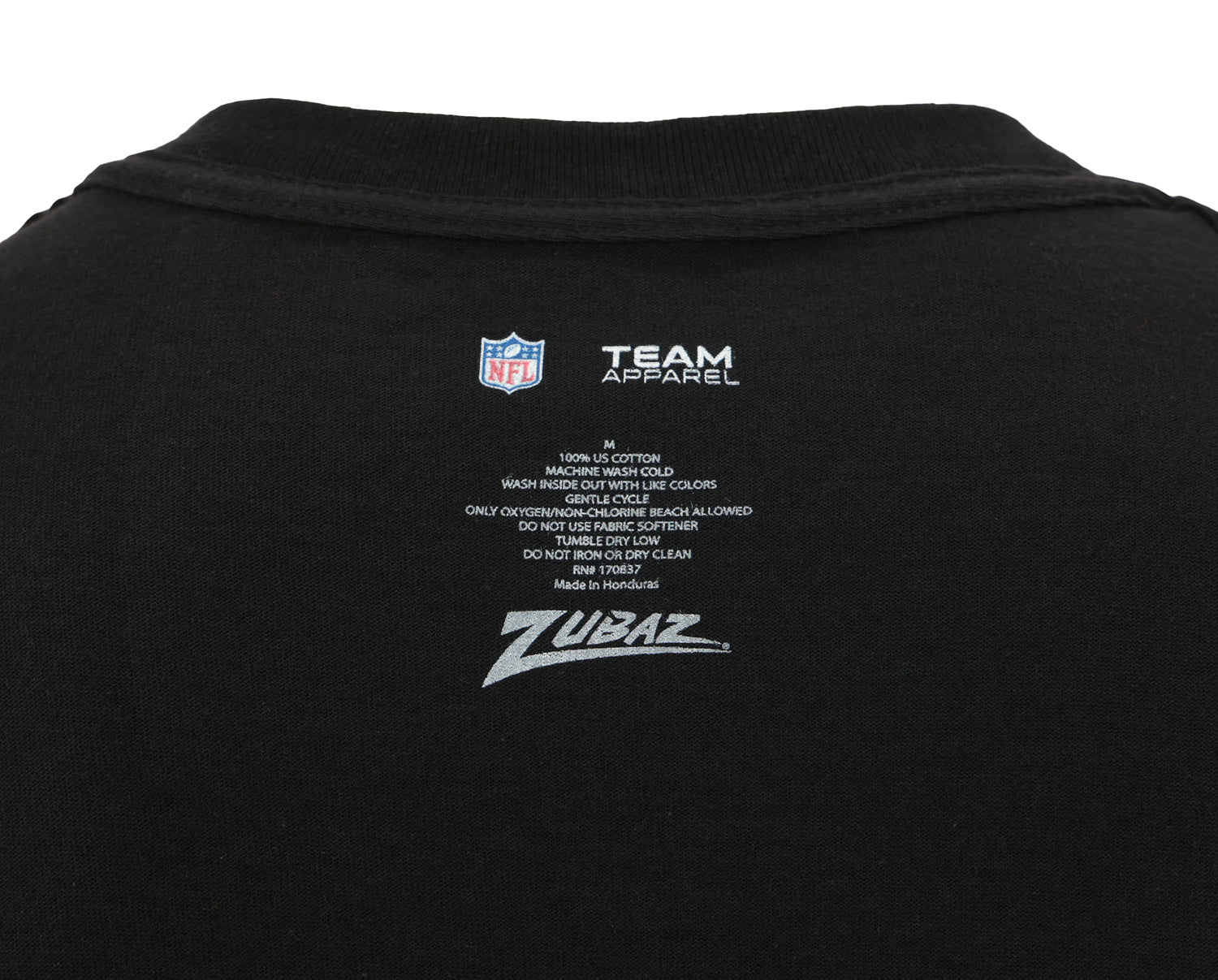 Zubaz NFL Unisex Cotton Heavyweight Short Sleeve T-shirt Black With Grey Tonal Tunnel Logo for Men and Women, Houston Texans