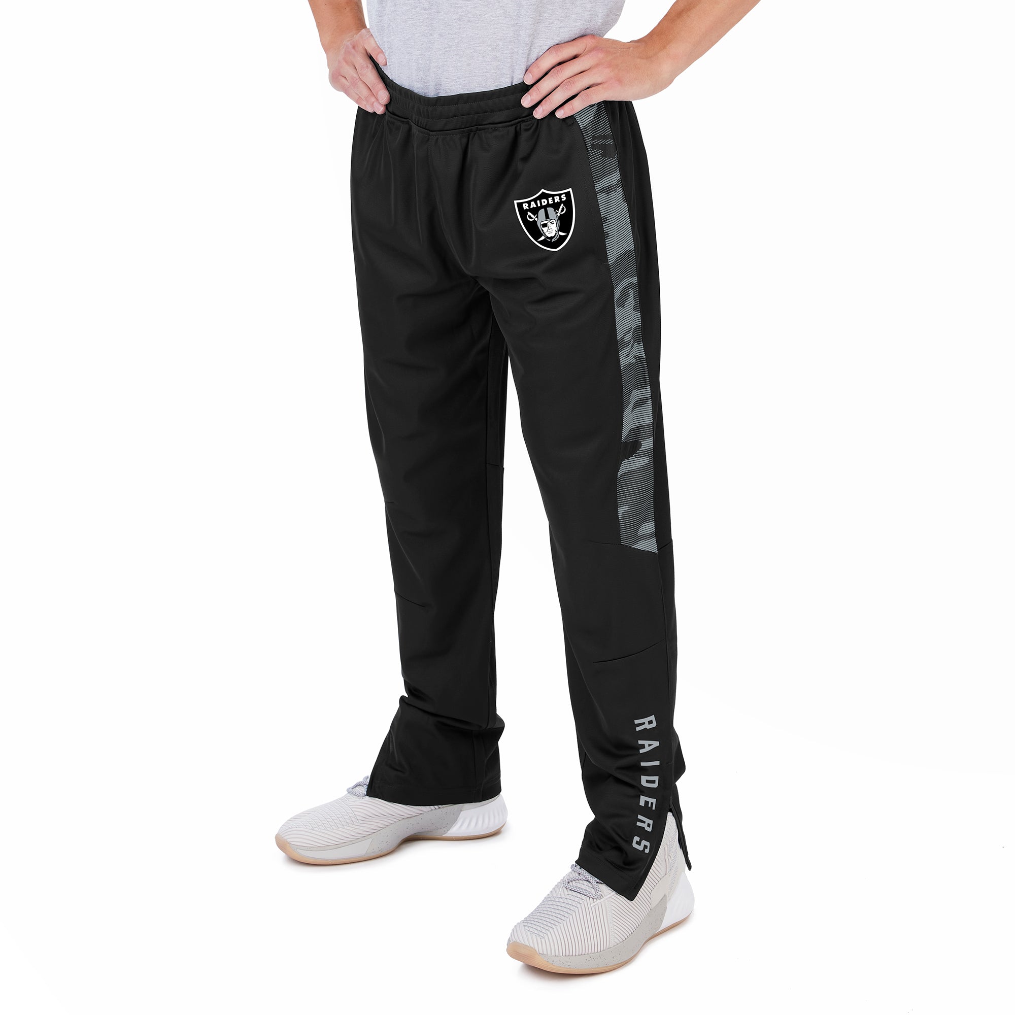 Zubaz NFL Men's Las Vegas Raiders Track Pants W/ Camo Lines Side Panels