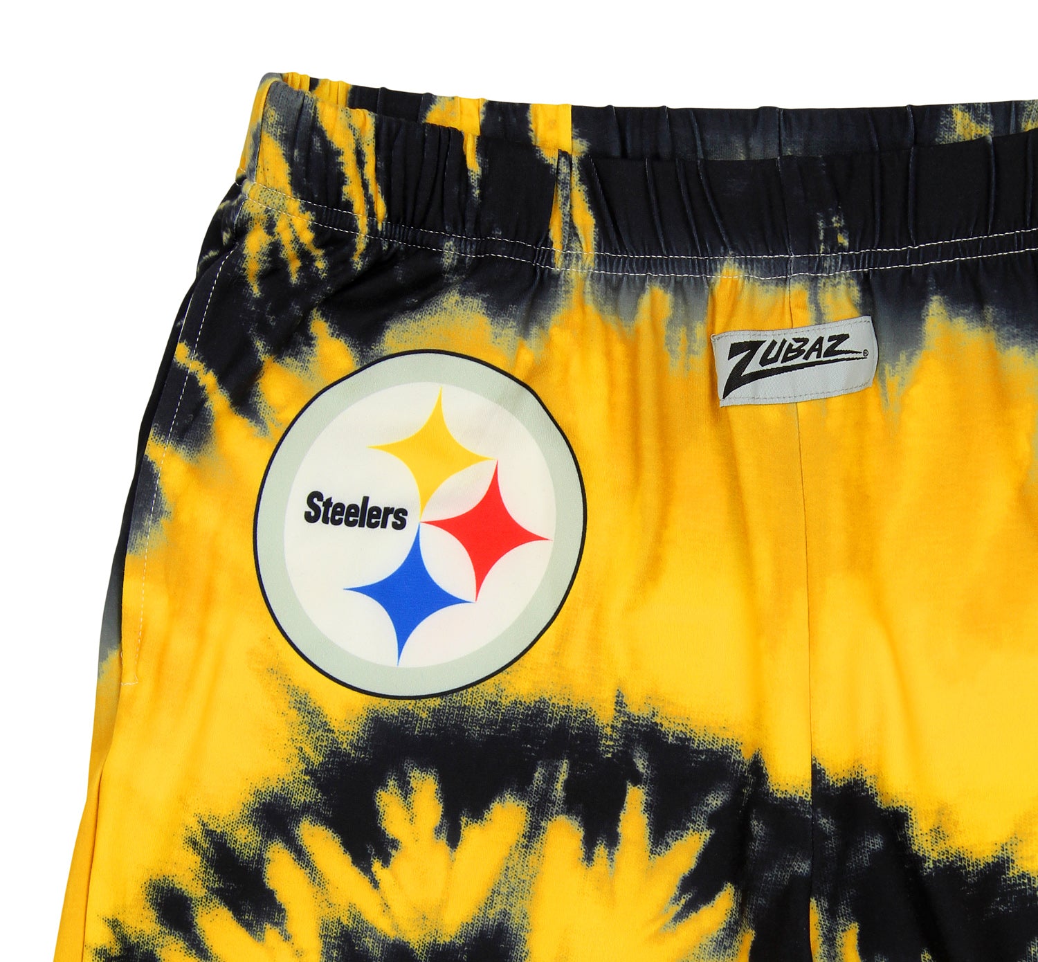 Zubaz Pittsburgh Steelers NFL Men's Tie Dye Team Colors Lounge Pants, Yellow