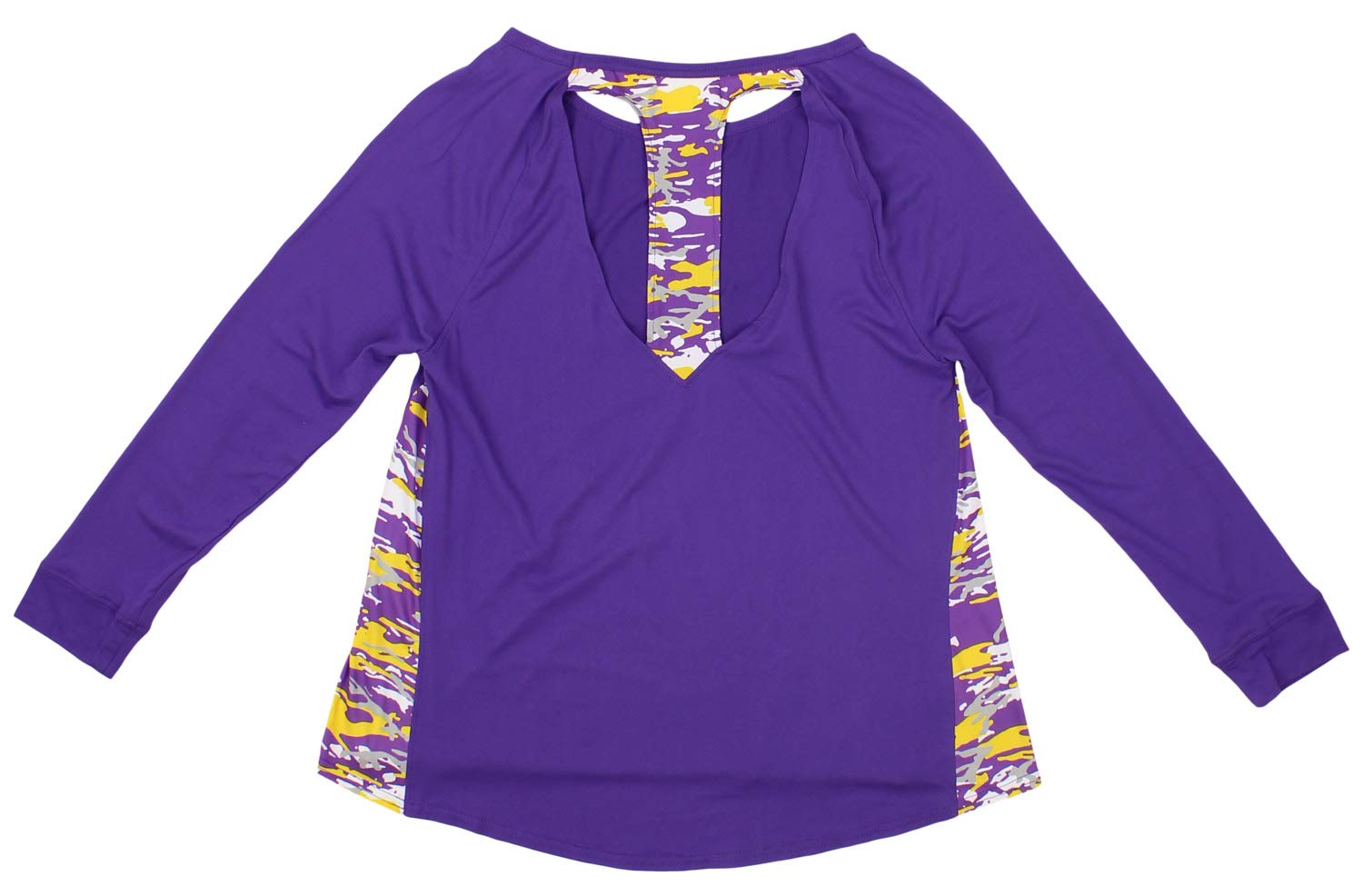 Zubaz Women's NFL Minnesota Vikings Racer Back Shirt Top