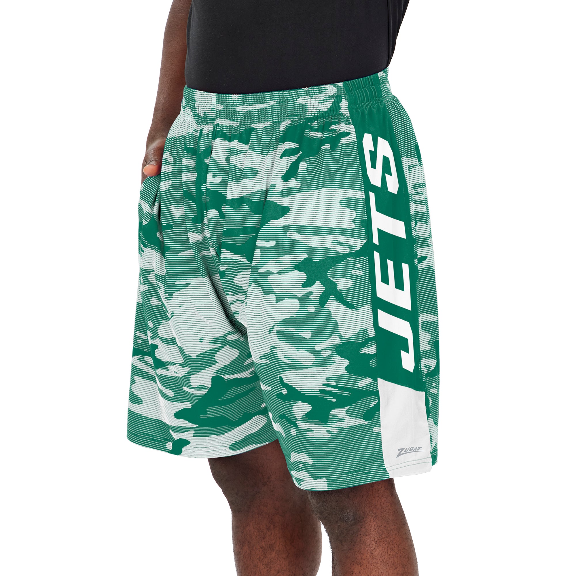 Zubaz Men's NFL New York Jets Lightweight Shorts with Camo Lines