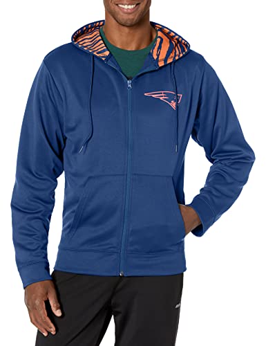 Zubaz NFL Men's New England Patriots Team Full Zip Up Hoodie With Zebra Accents