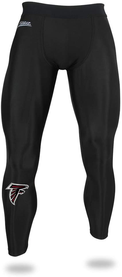Zubaz NFL Men's Atlanta Falcons Active Performance Compression Black Leggings