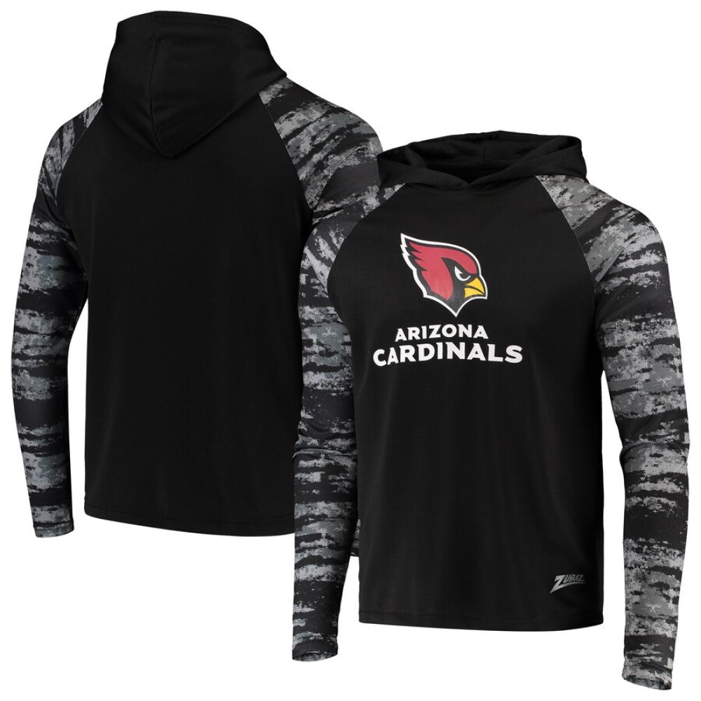 Zubaz NFL Men's Arizona Cardinals Oxide Raglan French Terry Pullover Hoodie