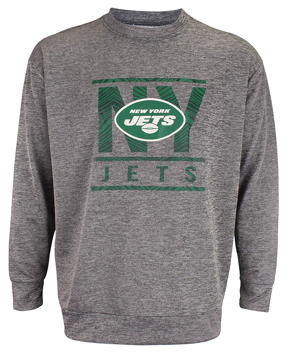 Zubaz NFL New York Jets Men's Lightweight French Terry Crew Neck Sweatshirt