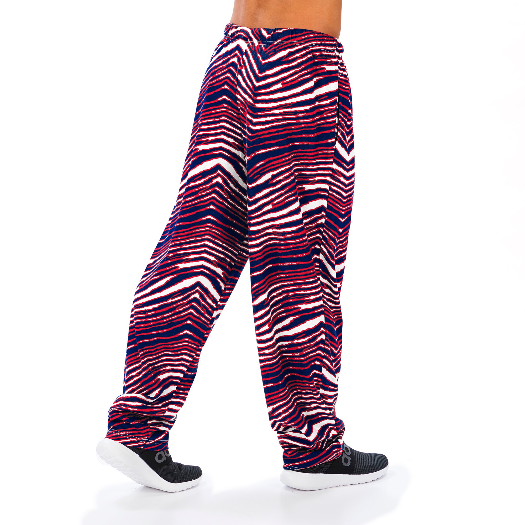 Zubaz Men's HOUSTON TEXANS NAVY/RED ZEBRA PANT LEFT HIP LOGO