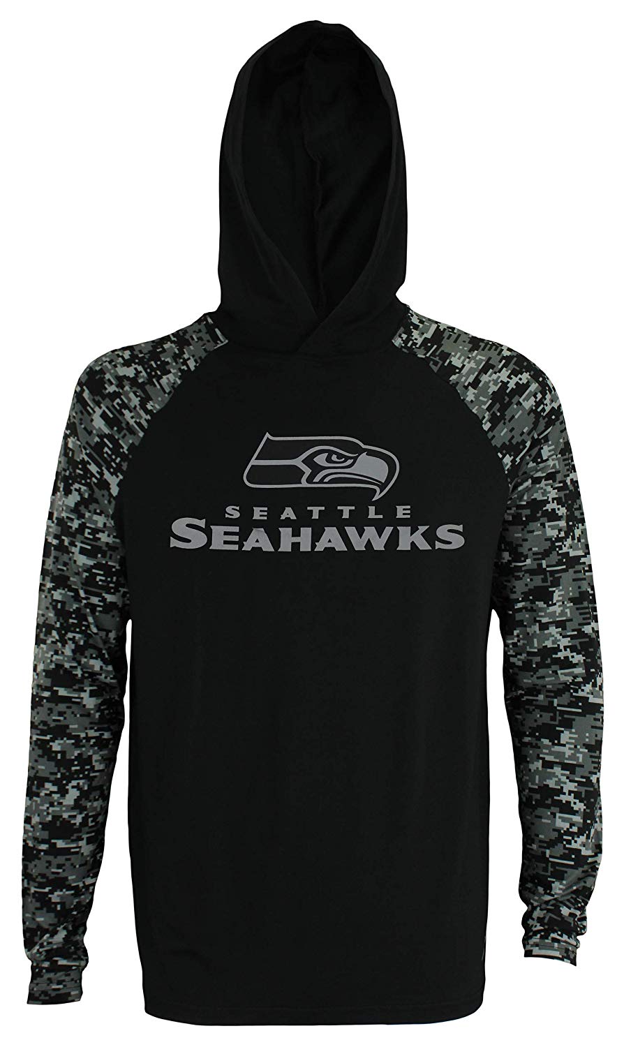 Zubaz Men's NFL Seattle Seahawks Solid Body Digital Camo Hoodie