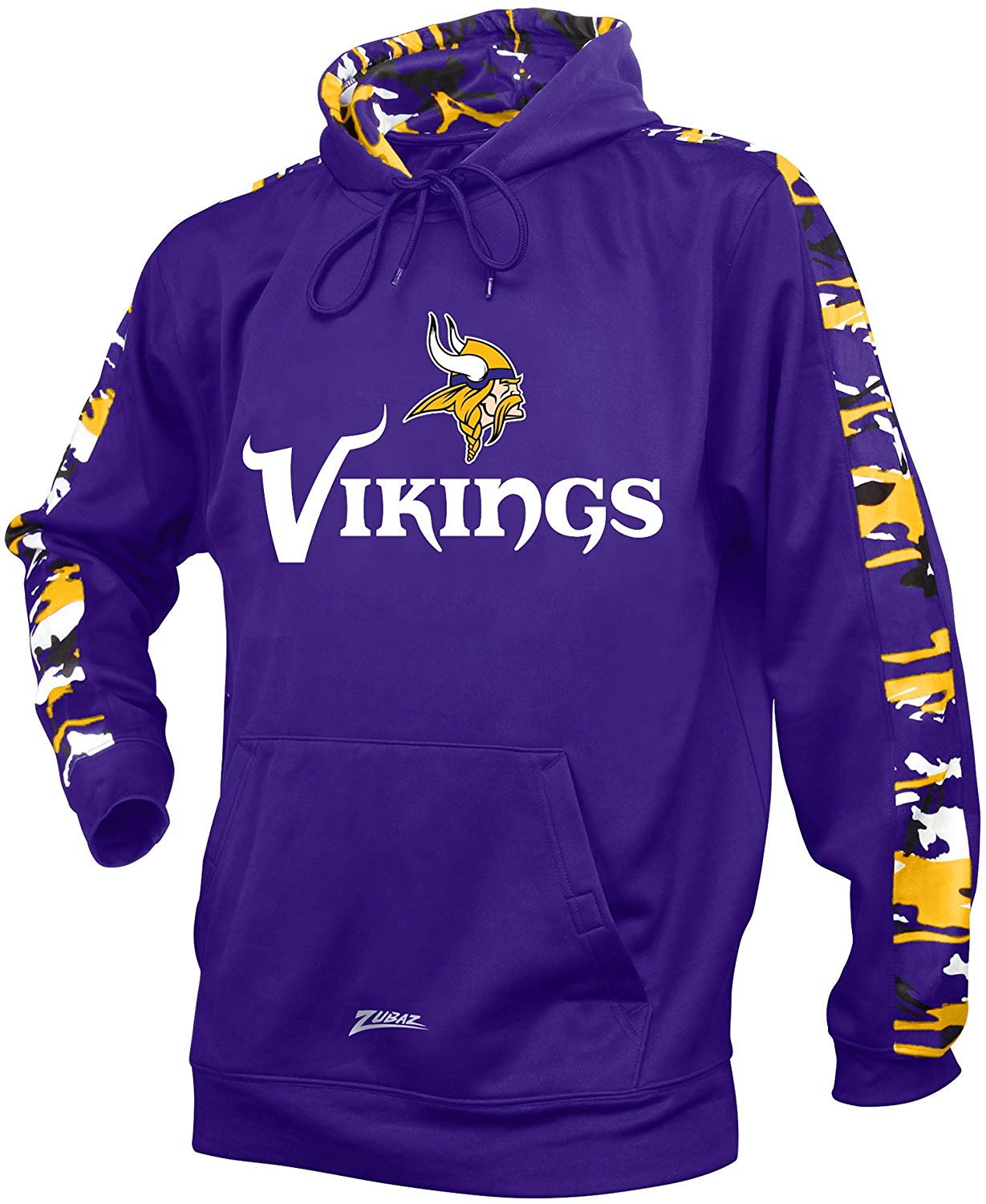 Zubaz NFL Men's Minnesota Vikings Pullover Hoodie with Camo Print