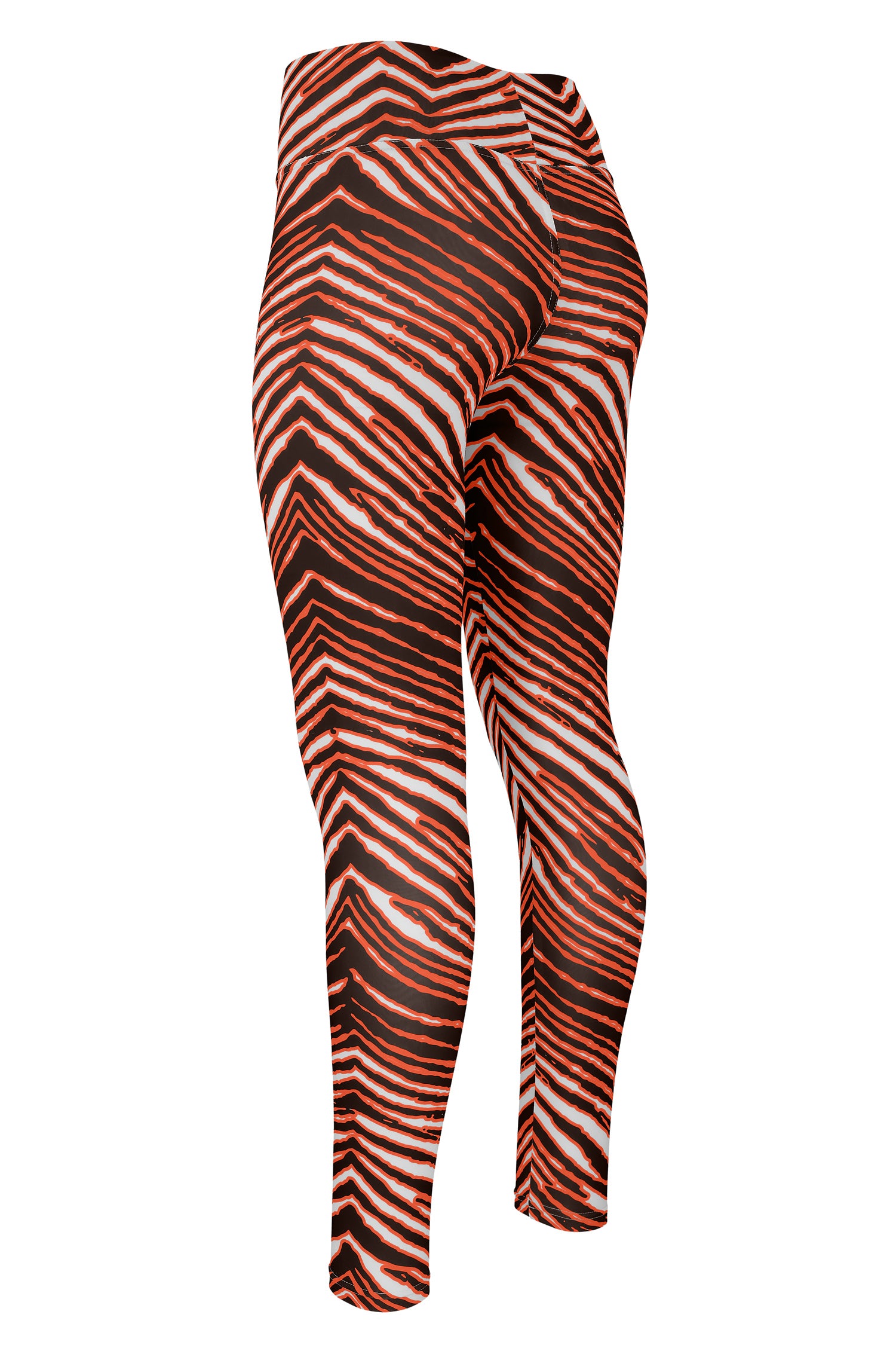 Zubaz NFL Women's Basic Zebra Print Legging, Cleveland Browns