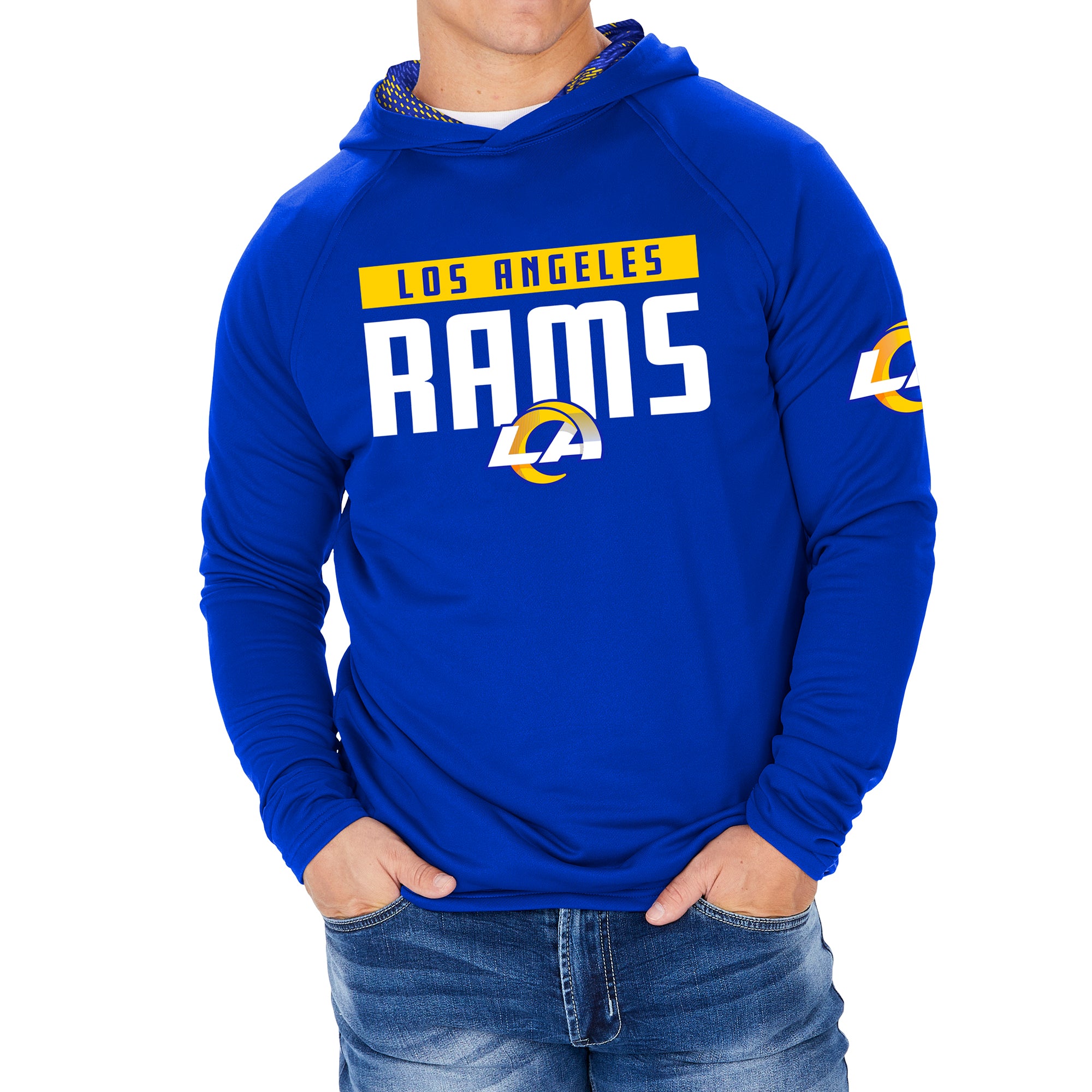 Zubaz NFL Men's Los Angeles Rams Team Color Hoodie W. Viper Print Details