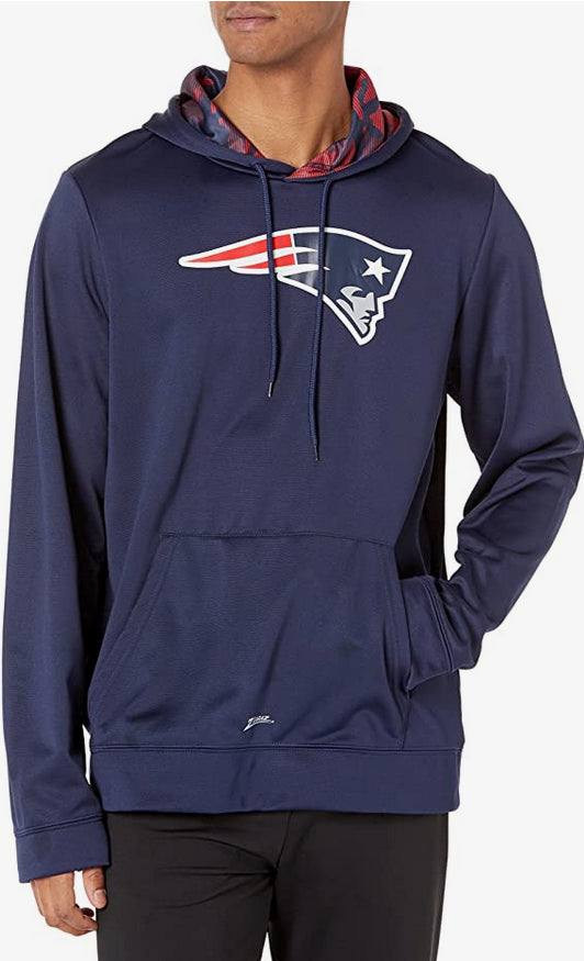 Zubaz New England Patriots NFL Men's Team Color Hoodie with Team Camo Liner