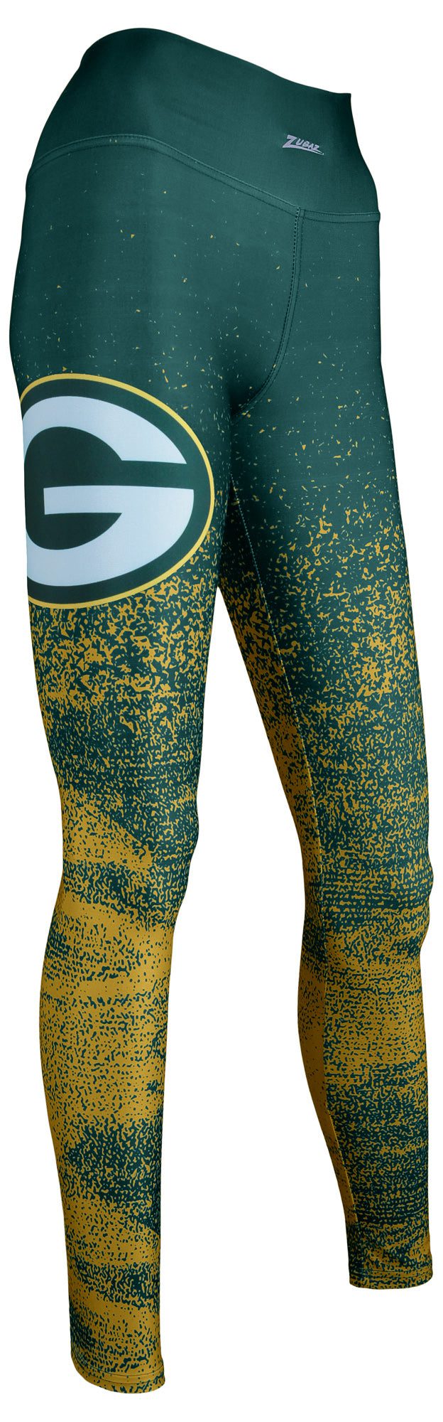 Zubaz NFL Women's Green Bay Packers Static Fade Legging, Green/Gold