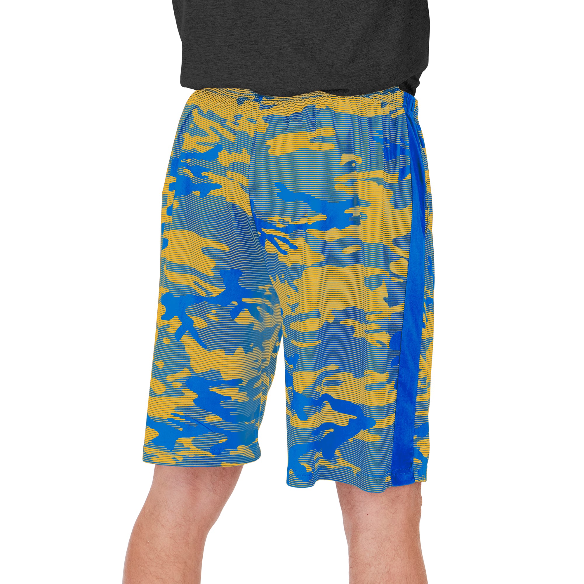 Zubaz Men's NFL Los Angeles Chargers Lightweight Camo Lines Shorts with Logo