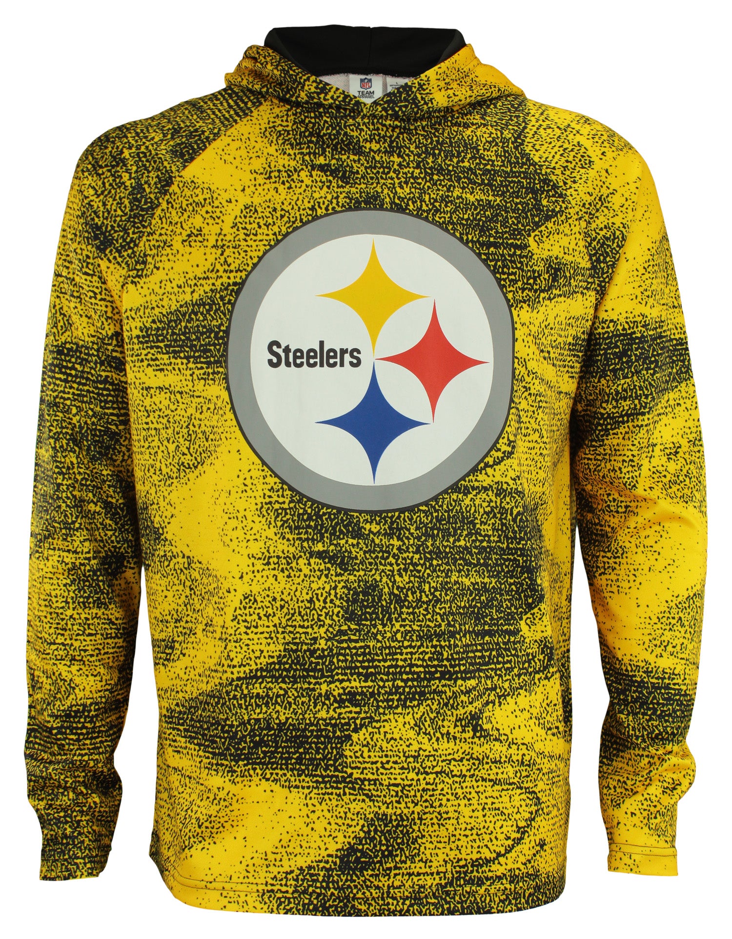 Zubaz NFL Pittsburgh Steelers Men's Static Body Lightweight French Terry Hoodie