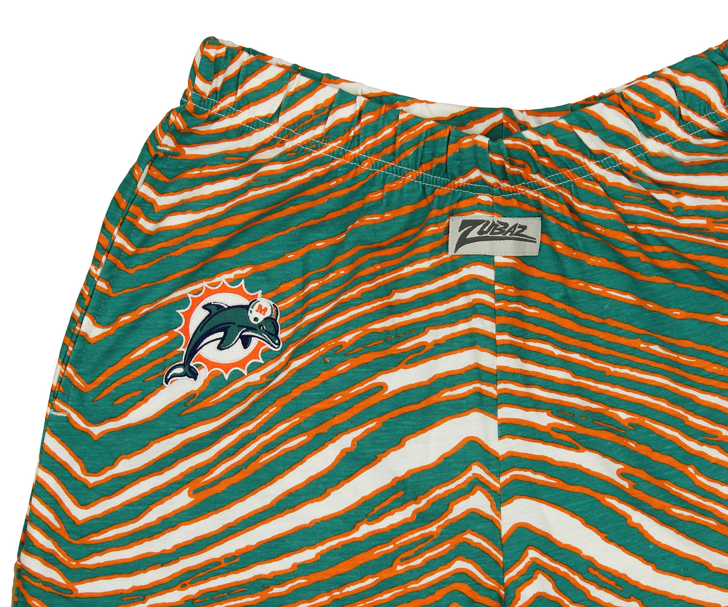 Zubaz NFL Men's Miami Dolphins Casual Zebra Print Shorts