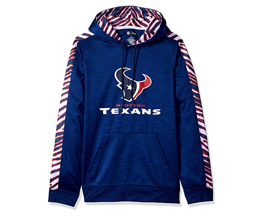 Zubaz Men's NFL Houston Texans Pullover Hoodie With Zebra Accents