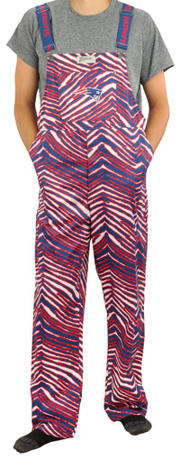 Zubaz NFL Men's Buffalo Bills Zebra Printed Team Bib Overalls