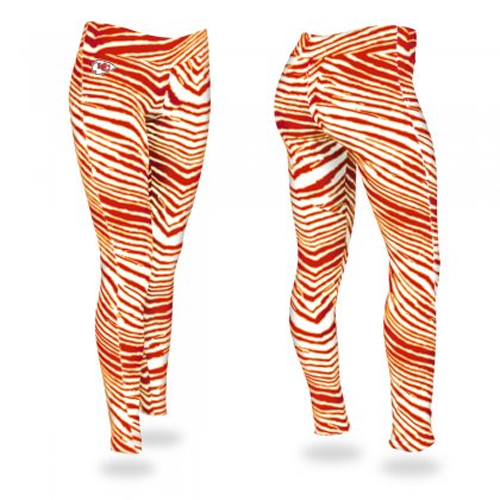 Zubaz NFL Women's Kansas City Chiefs Zebra Print Legging Bottoms