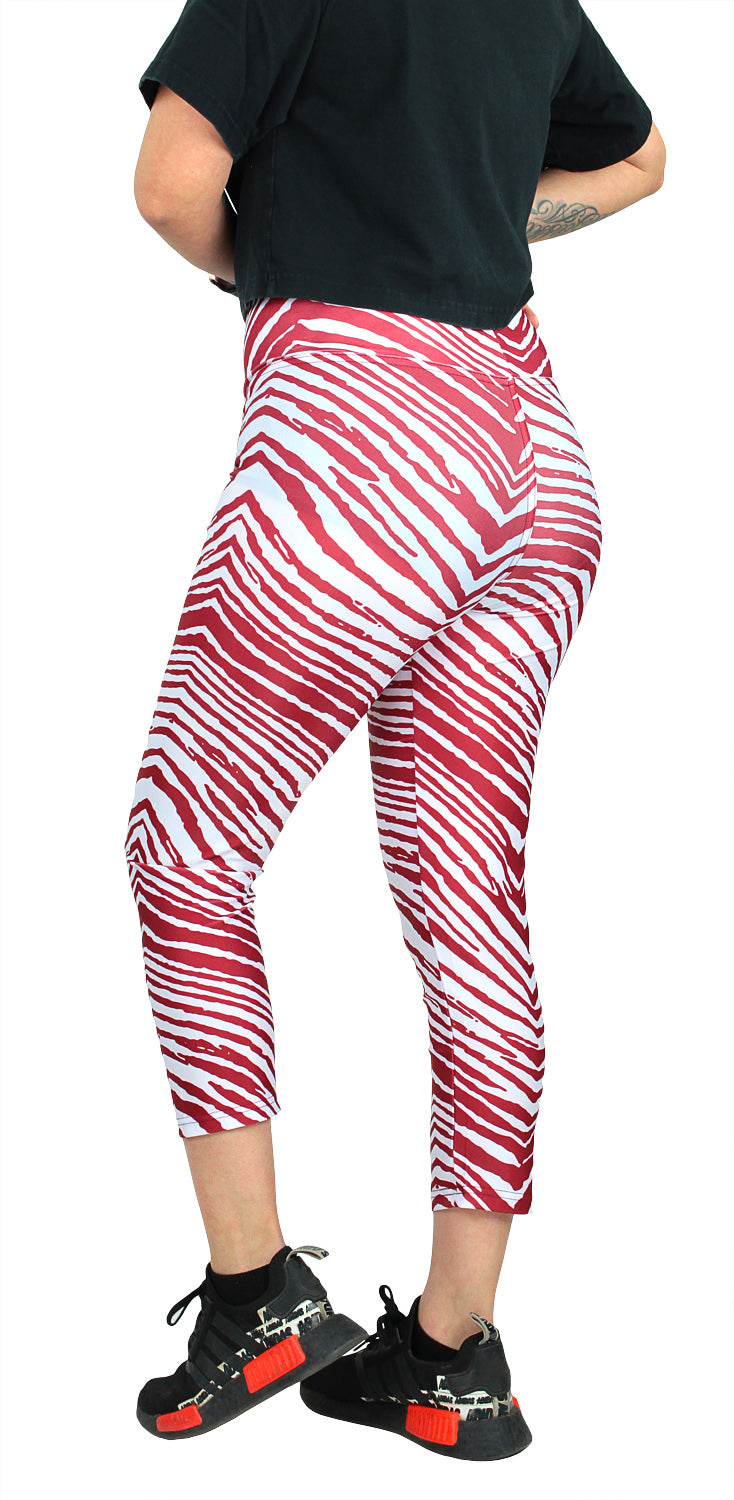 Zubaz NFL Women's Arizona Cardinals 2 Color Zebra Print Capri Legging