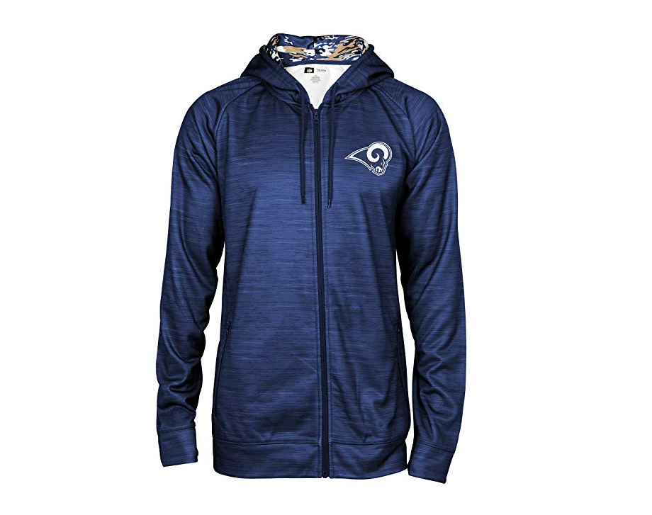 Zubaz Men's NFL Los Angeles Rams Zip Up Hoodie With Camo Accents
