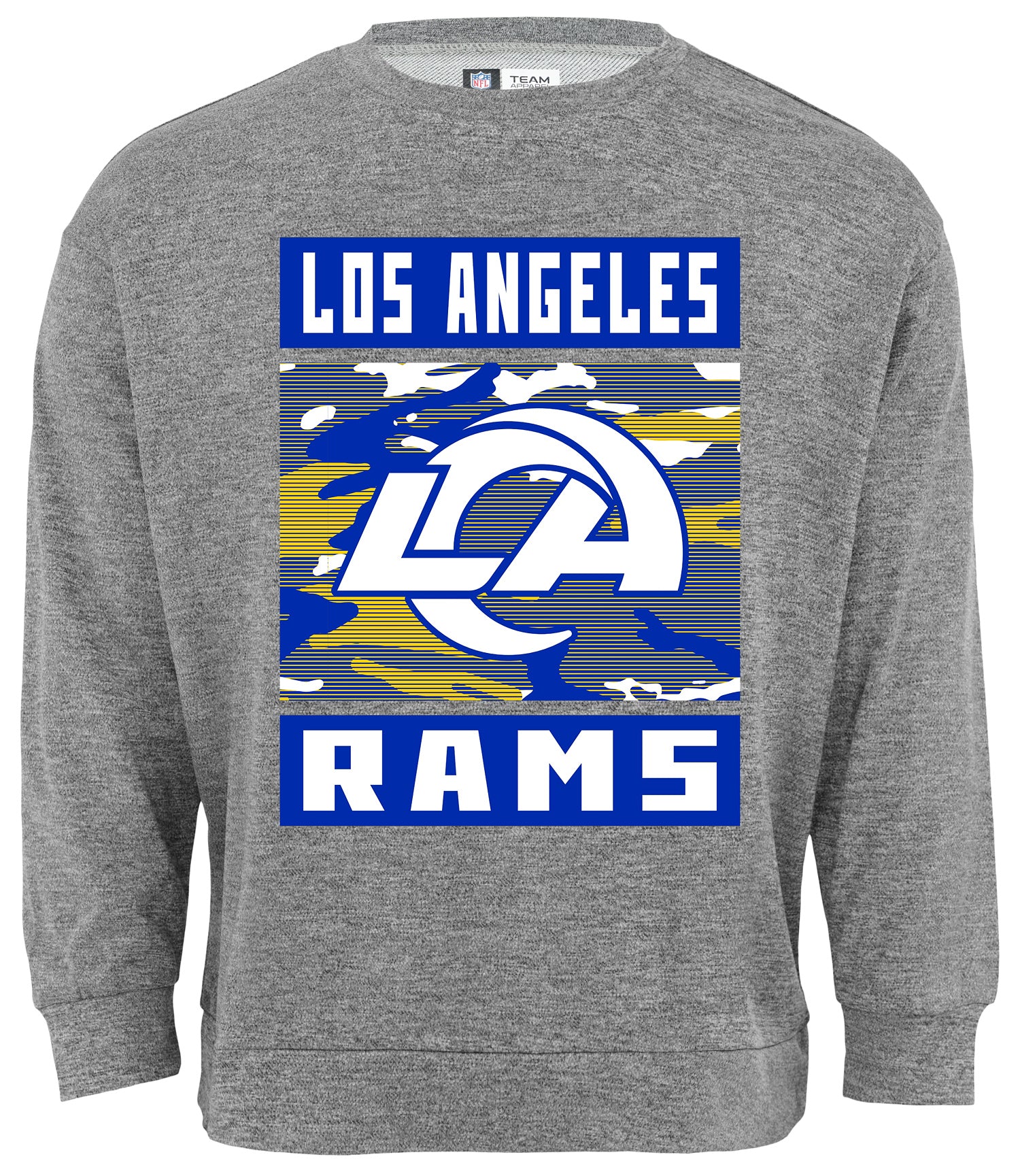 Zubaz NFL Men's Los Angeles Rams Heather Grey Camo Team Crewneck Sweatshirt