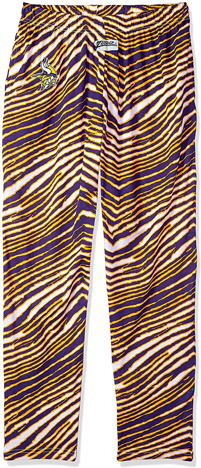 Zubaz NFL Women's Minnesota Vikings Classic Zebra Print Team Logo Pants