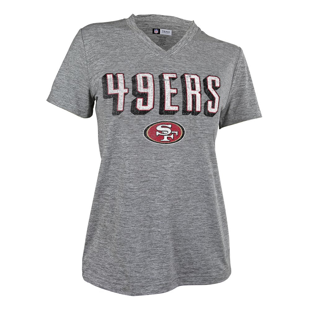 Zubaz NFL Women's San Francisco 49ers Retro Zebra V-Neck T-Shirt