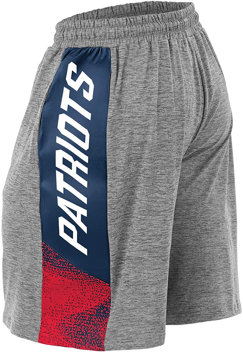 Zubaz NFL Football Mens New England Patriots Gray Space Dye Shorts