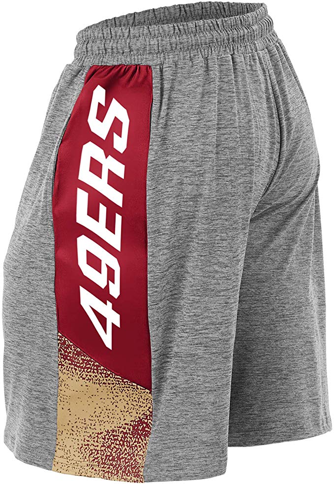 Zubaz NFL Football Mens San Francisco 49ers Gray Space Dye Shorts