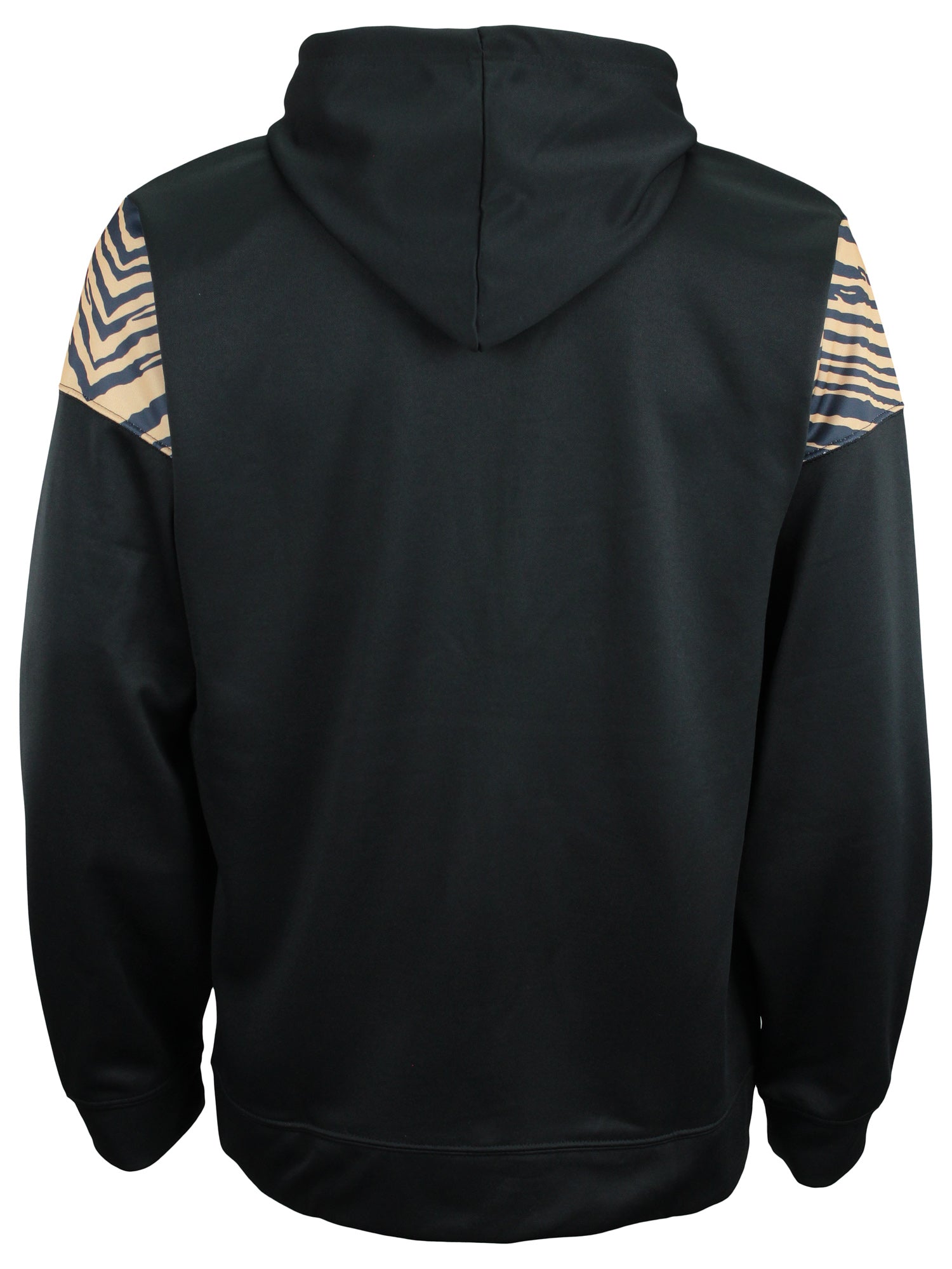 Zubaz Nfl New Orleans Saints Solid Team Color Full Zip Hooded Fleece Poly Sweater With  2-Color Zebra Accent X-Large