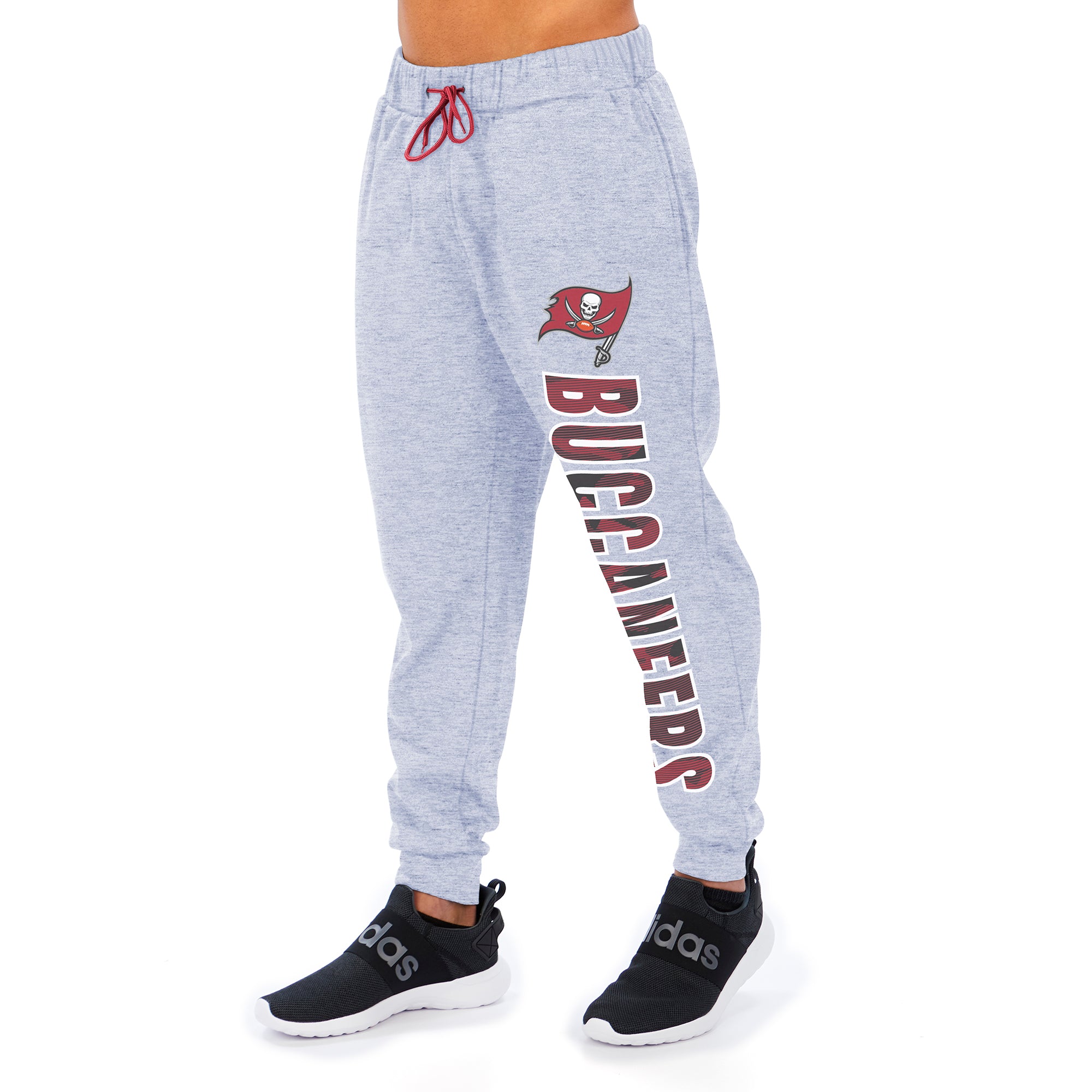 Zubaz Men's NFL Tampa Bay Buccaneers Heather Gray Jogger with Camo Lines Graphic