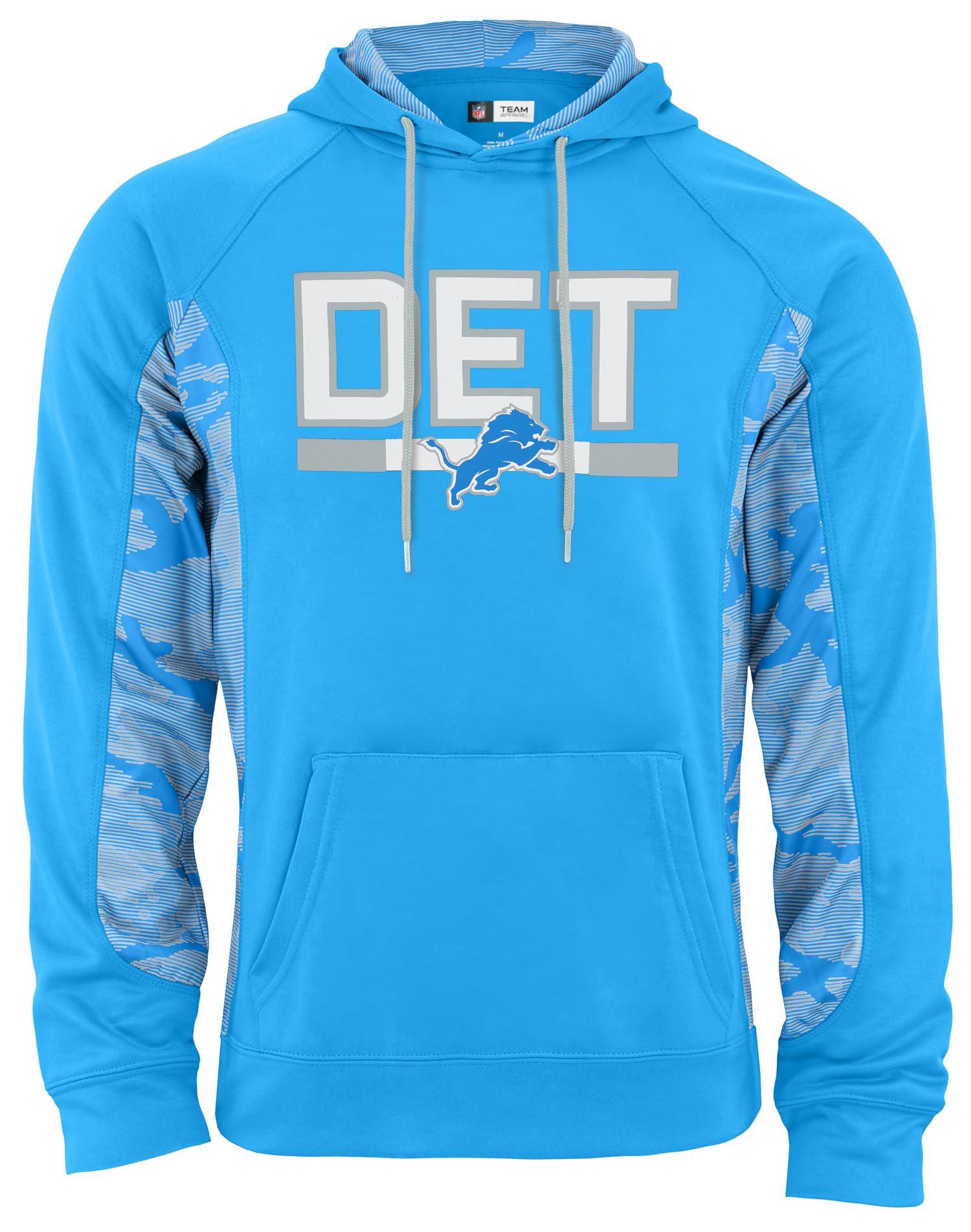 Zubaz NFL Men's Elevated Hoodie With Camo Lines, Detroit Lions